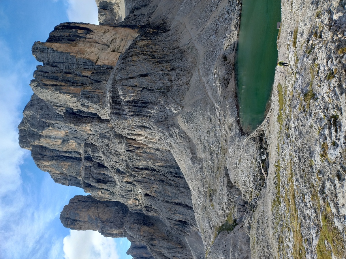 The Pisciadù the lake and Piz Pisciadù