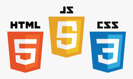 The logos of HTML, CSS and JavaScript