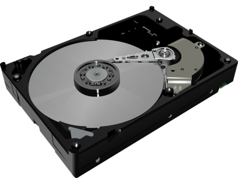 3D rendering of a spinning hard drive
